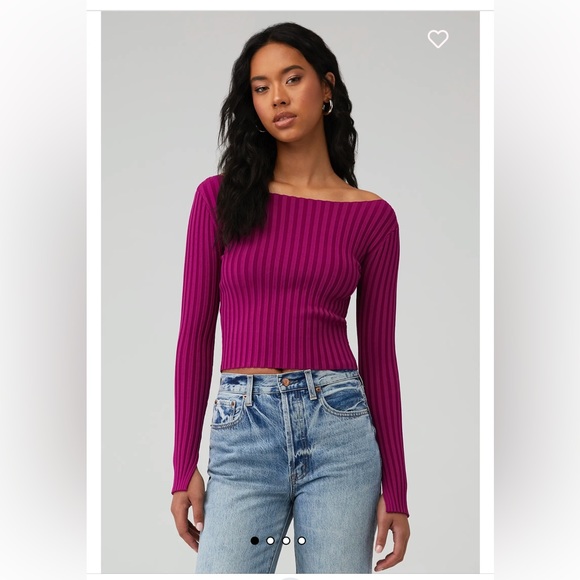 ASTR the Label Alessandra Magenta Sweater Top NWT - Picture 2 of 5